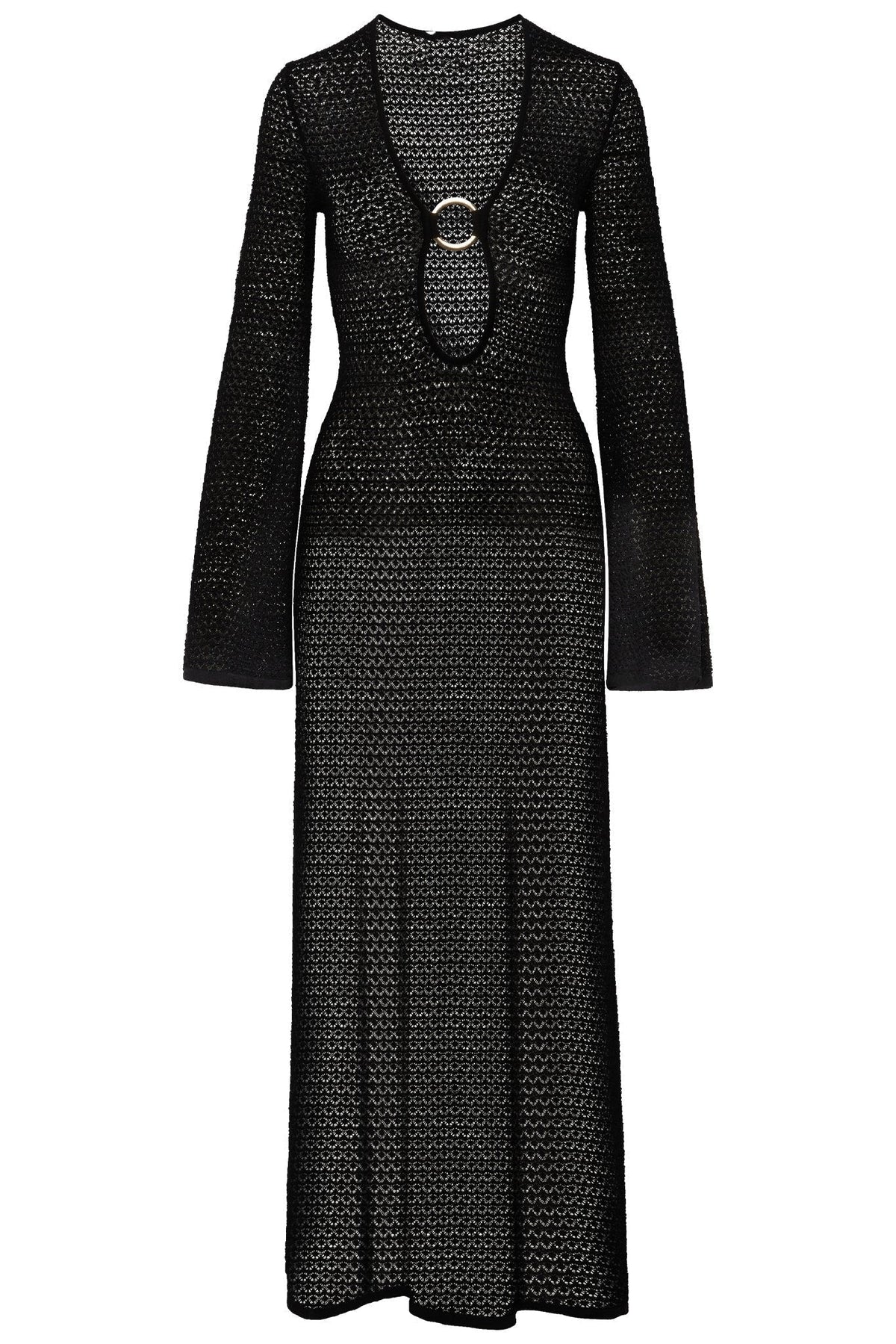 Chaya V-Neck Crochet Knit Maxi-Length Dress