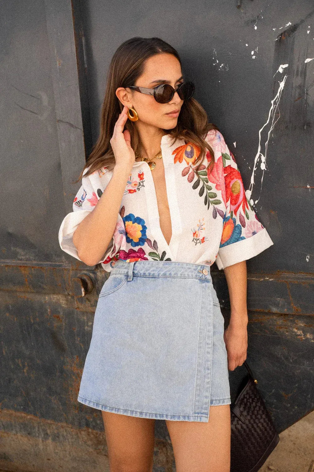 Carla Flower Print Short-Sleeved Shirt