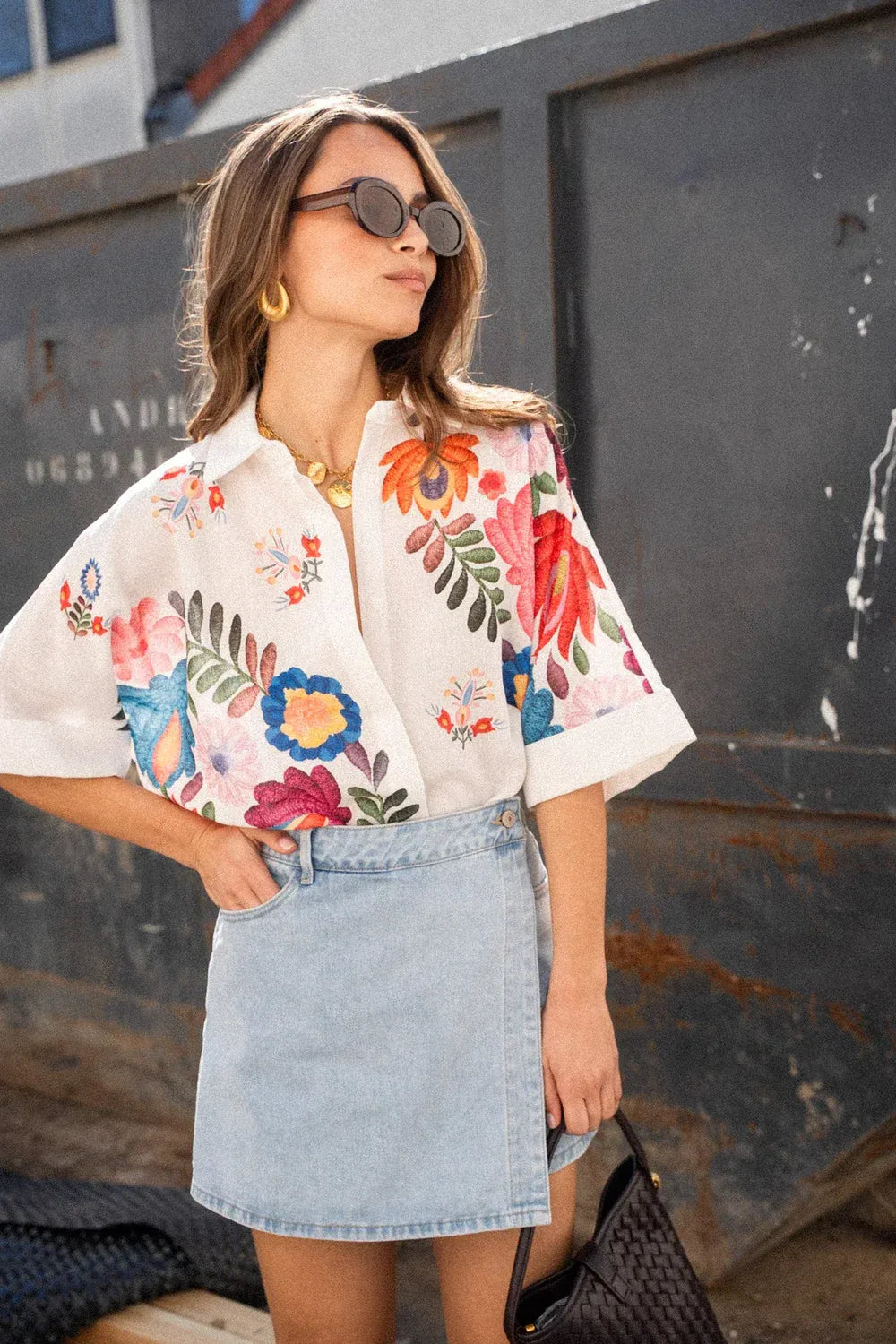 Carla Flower Print Short-Sleeved Shirt