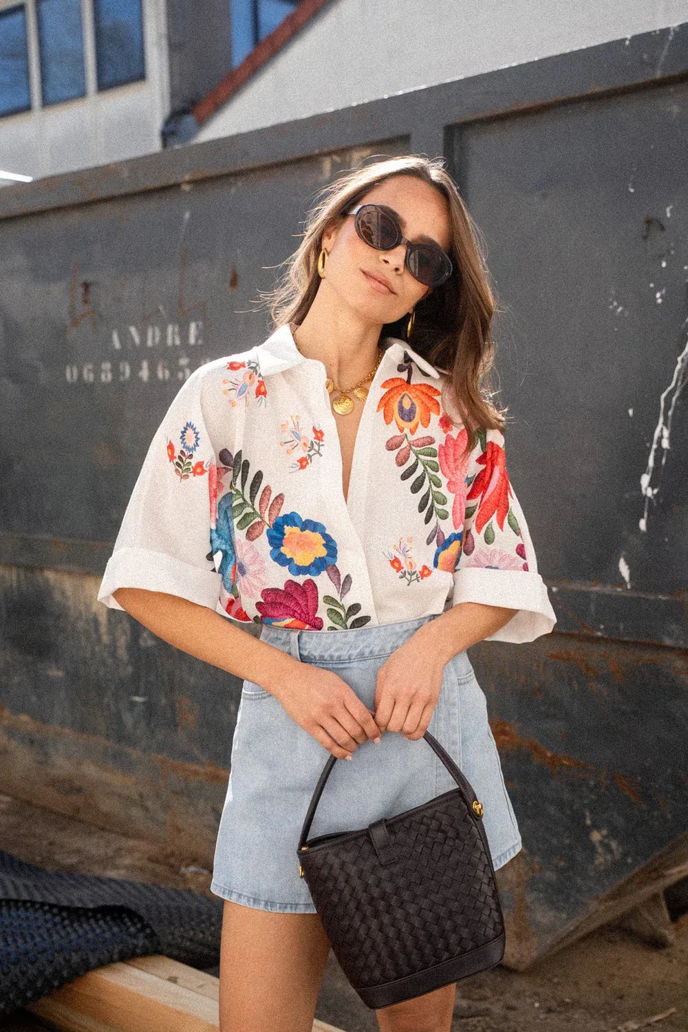 Carla Flower Print Short-Sleeved Shirt