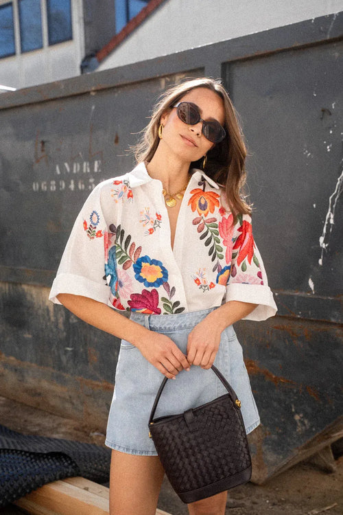 Carla Flower Print Short-Sleeved Shirt