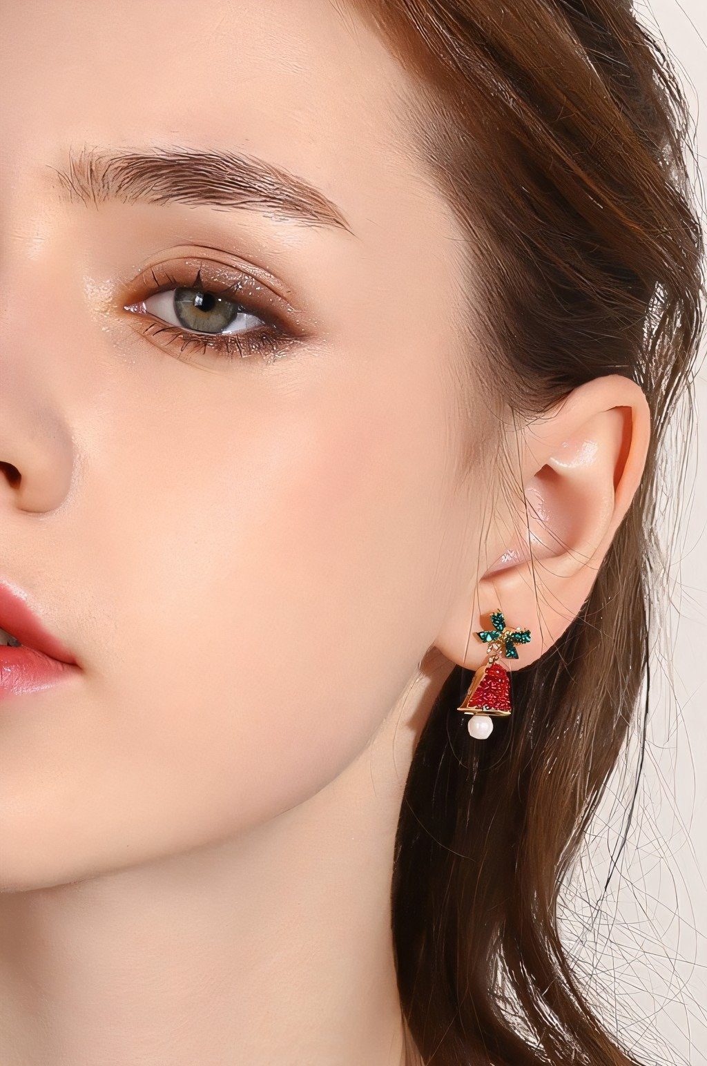 Statement Christmas Bowknot Jingle Bell Drop Earrings