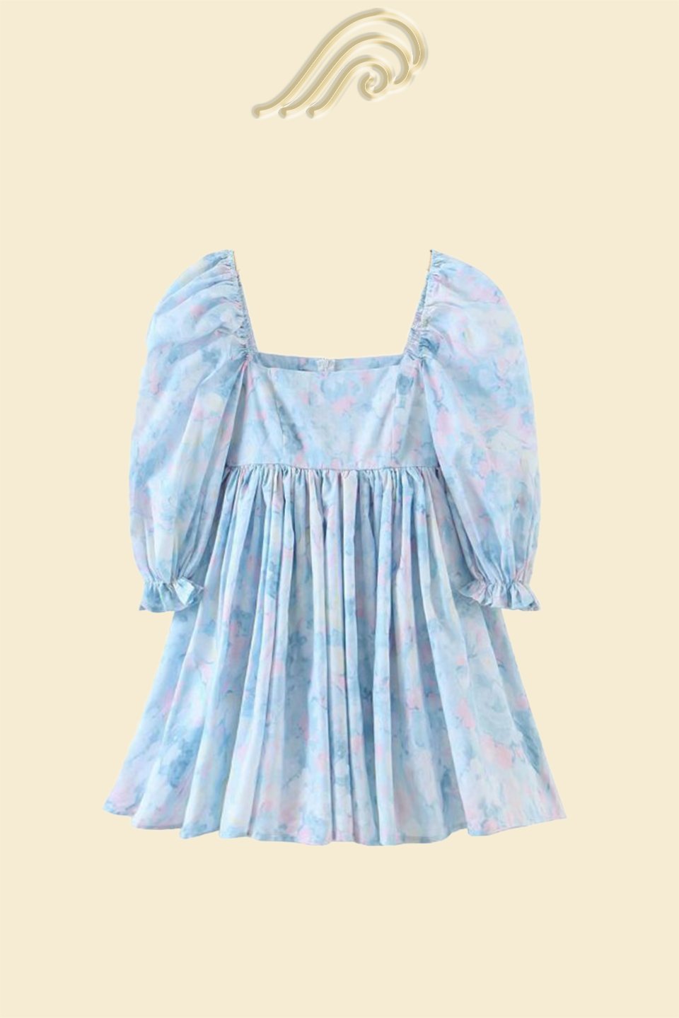Clara Patterned Ruffled Mini Doll Dress