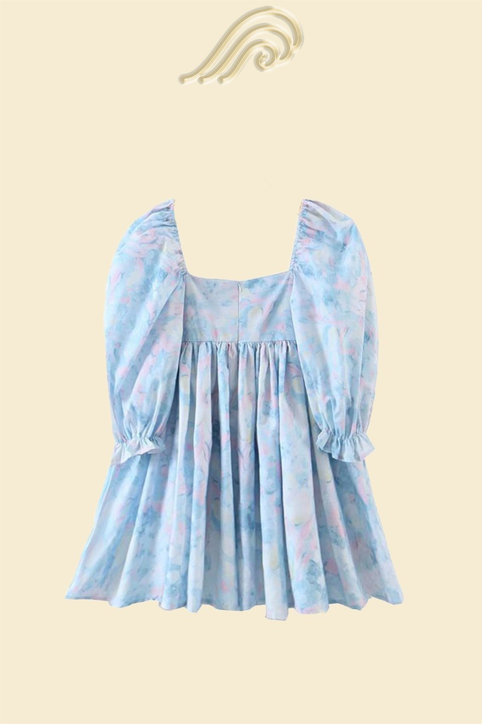 Clara Patterned Ruffled Mini Doll Dress