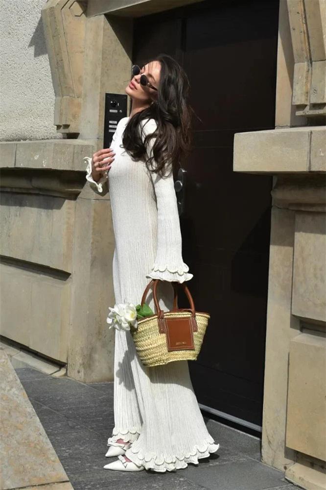 Clara Ruffled Long Sleeve Knit Maxi-Length Dress