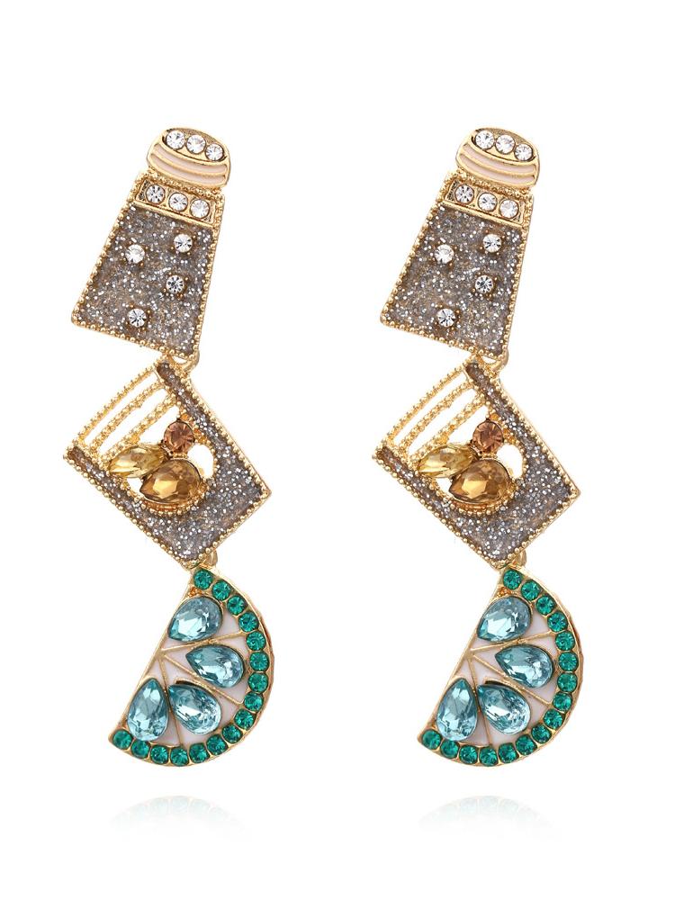 Statement Cocktail Diamante Drop Earrings
