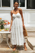 Modern Cora Lace Trim A-line Maxi Sundress
