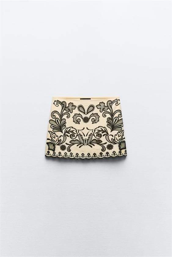Cornelia Embroidered Flower Skirt Set