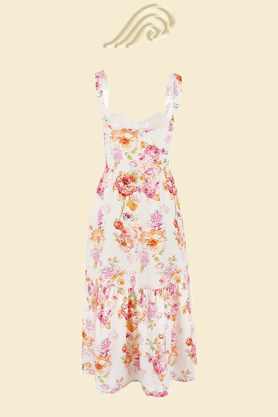 Cottie Patterned Flare Midi-Length Dress