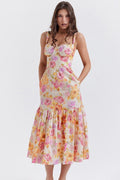 Cottie Patterned Flare Midi-Length Dress