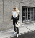 Leather Jacket with Faux Fur Trim for Cold Days