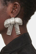Statement Crystal-embellished Bow Earrings
