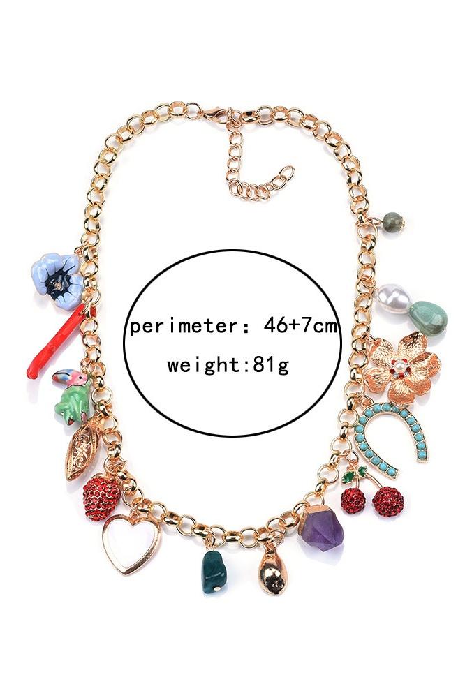 Statement Crystal Multi Pendants Necklace