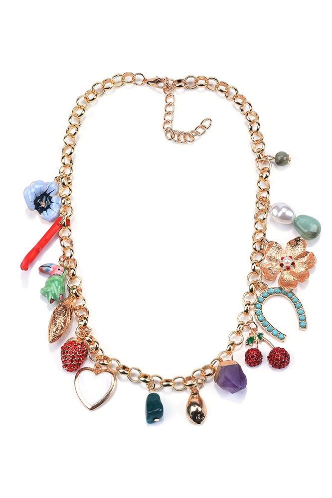 Statement Crystal Multi Pendants Necklace