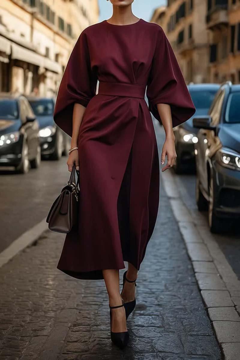 Refined Solid Waist Dress