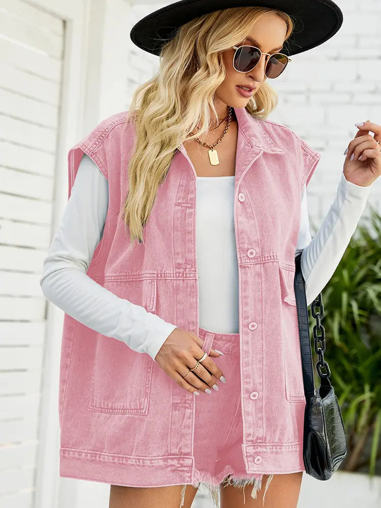 Cropped, Lightweight Denim Vest