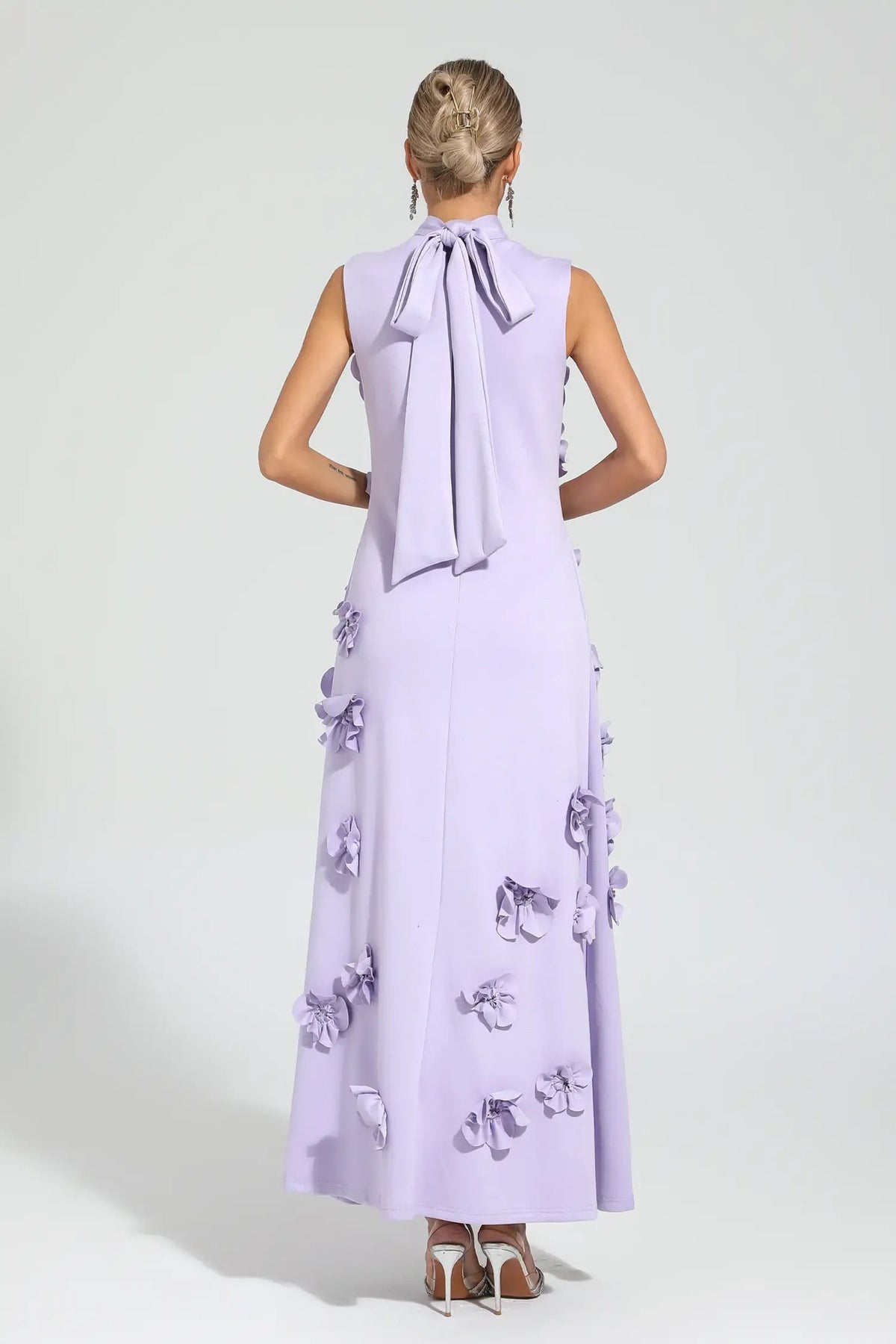 Ethel Flower Embellished Sleeveless Maxi-Length Dress