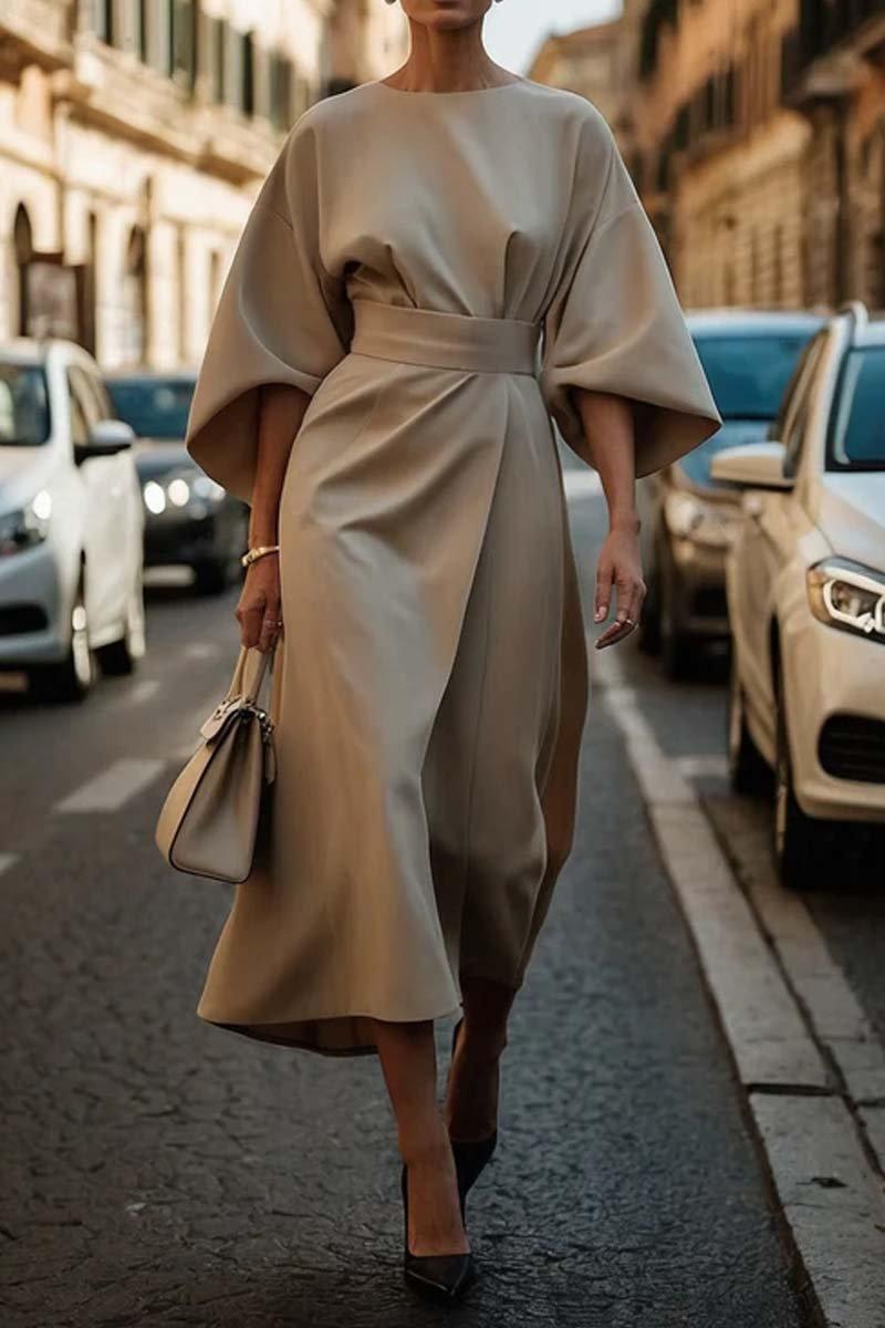 Refined Solid Waist Dress