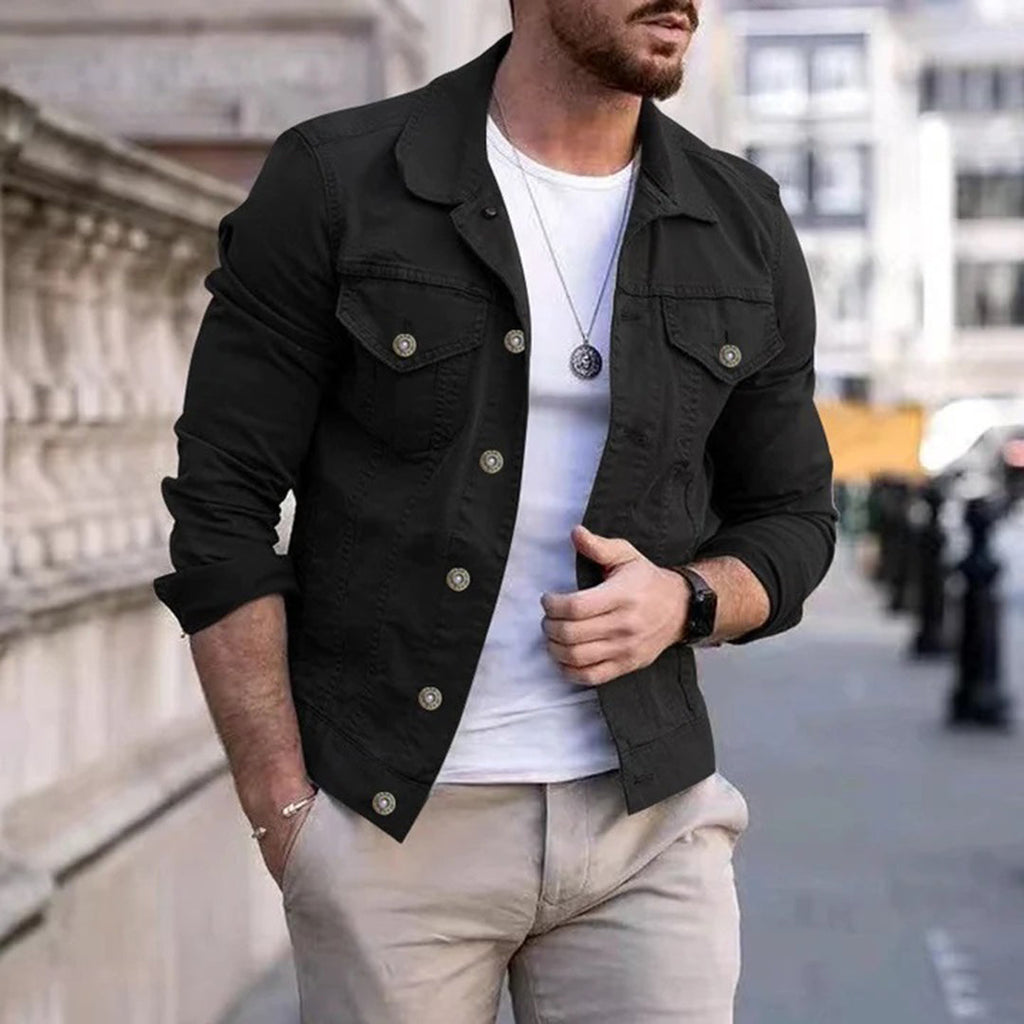 Denim Jacket with Zip Front