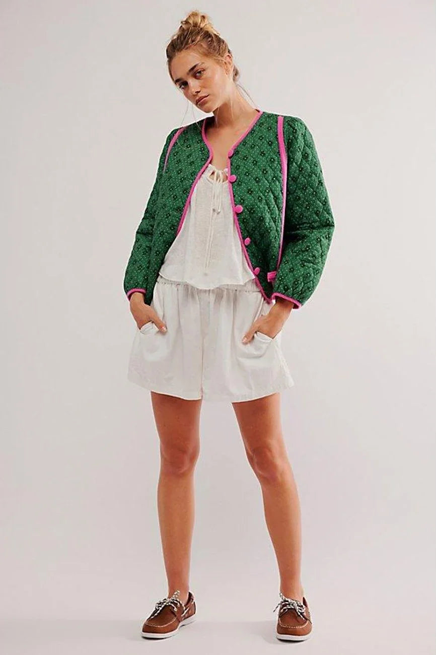 Modern Green Quilted Jacket