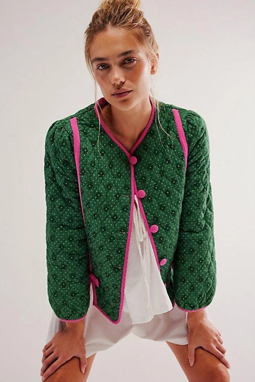 Modern Green Quilted Jacket