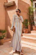Dawn V-Neck Collared Crochet Maxi-Length Dress