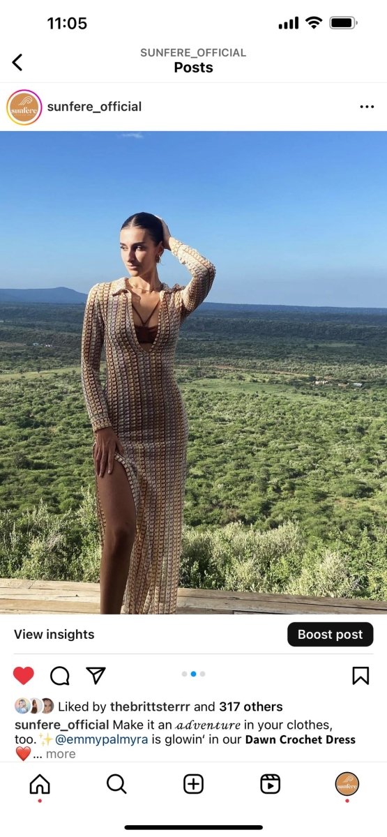 Dawn V-Neck Collared Crochet Maxi-Length Dress