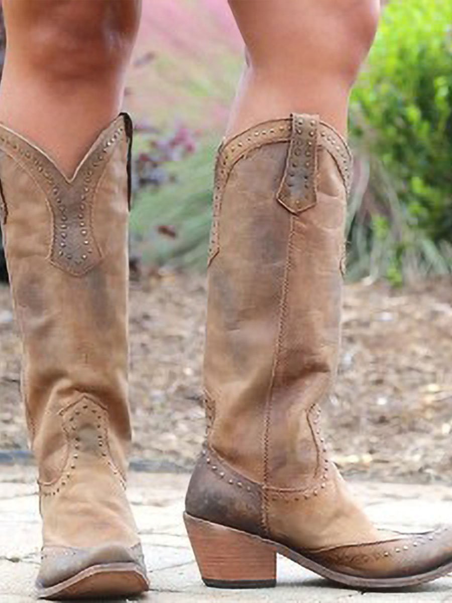 Retro Studded Cowgirl Boots