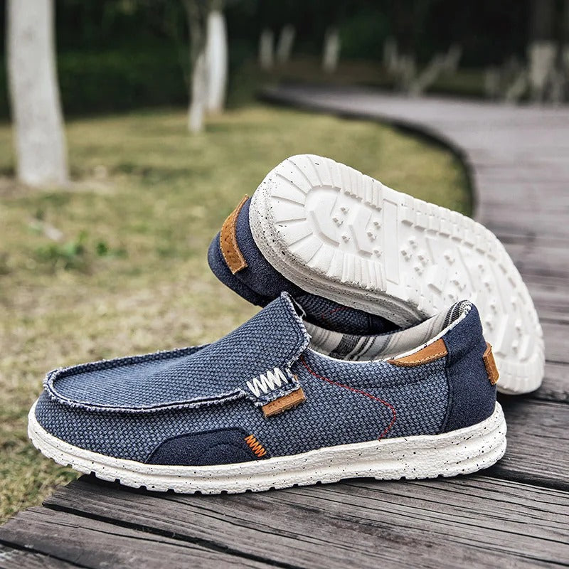 Canvas Slip-On Shoes with Rubber Sole