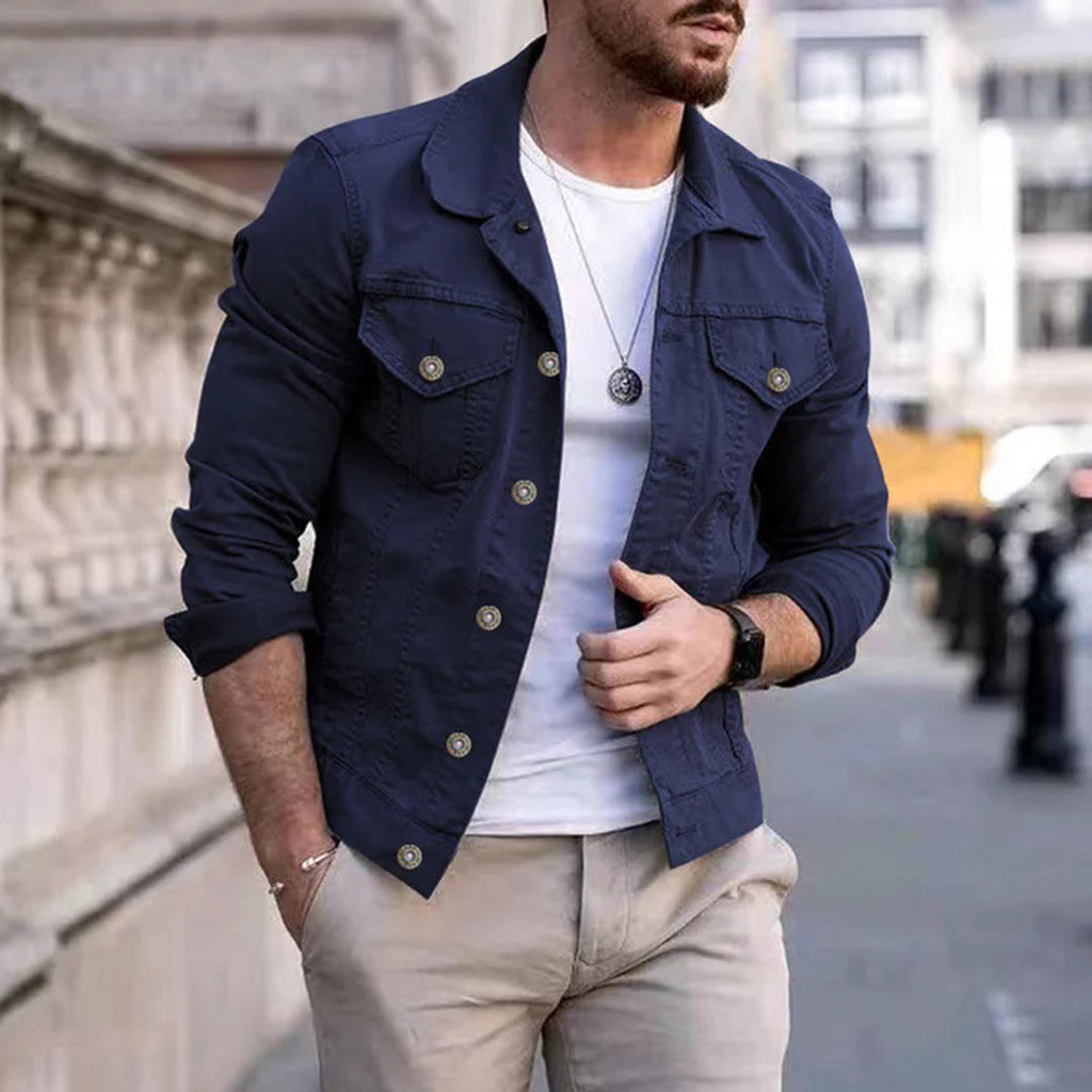 Denim Jacket with Zip Front