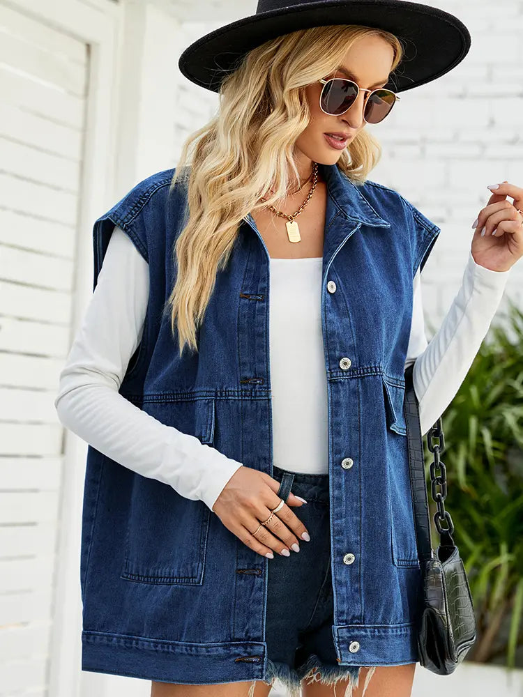 Cropped, Lightweight Denim Vest