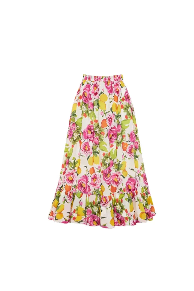 Flower Print High-Waisted Two-Piece Bikini