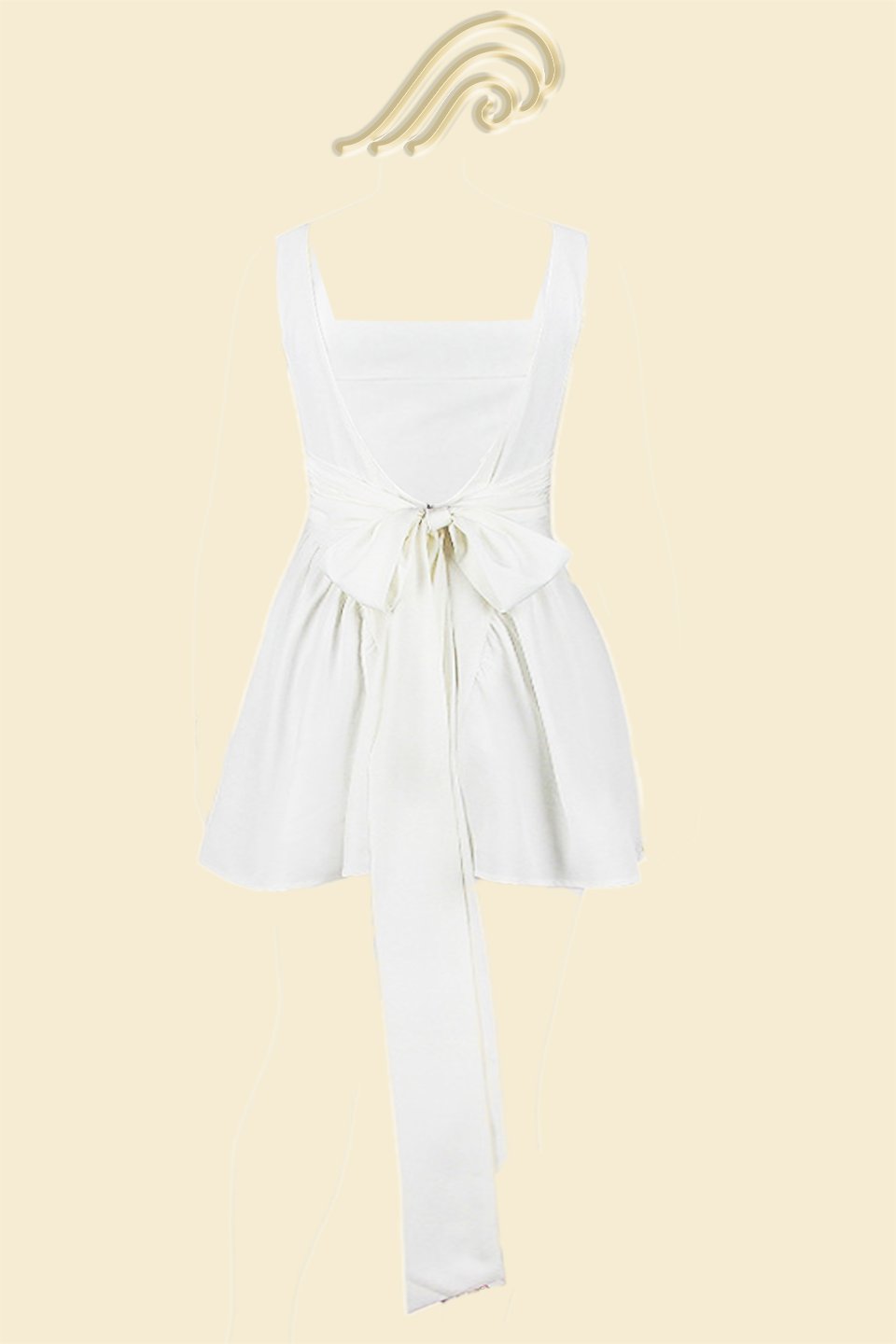 Debby Bow-tie Open-Back Mini-Length Dress
