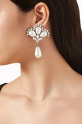 Statement Debby Pearl Diamante Drop Earrings