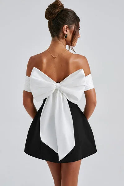 Delta Mini-Length Dress - Black/White