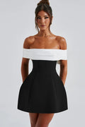 Delta Mini-Length Dress - Black/White