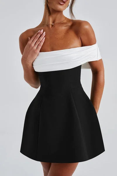 Delta Mini-Length Dress - Black/White