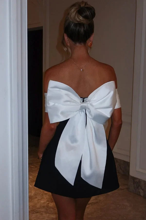 Delta Mini-Length Dress - Black/White