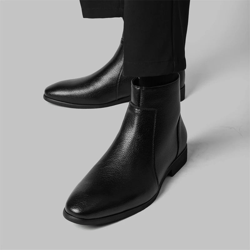 Refined Cowhide Leather Boots