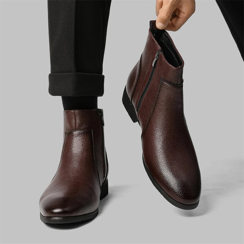 Refined Cowhide Leather Boots