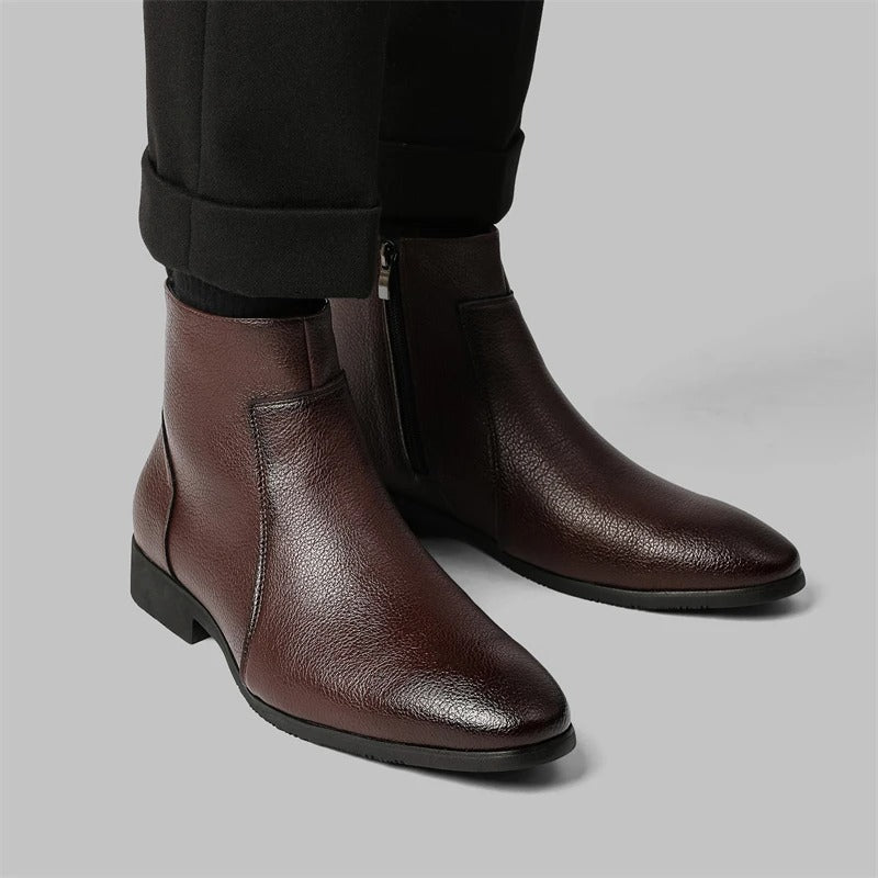 Refined Cowhide Leather Boots