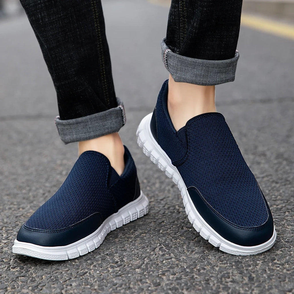 Mesh Knit Slip-On Shoes with Cushioned Sole