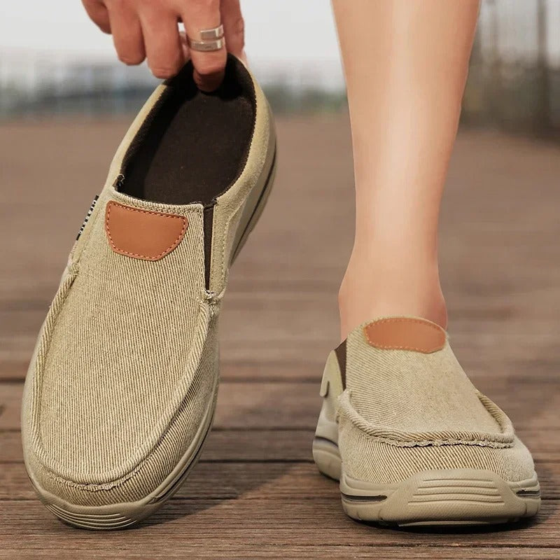 Canvas Slip-On Shoes with Cushioned Insole