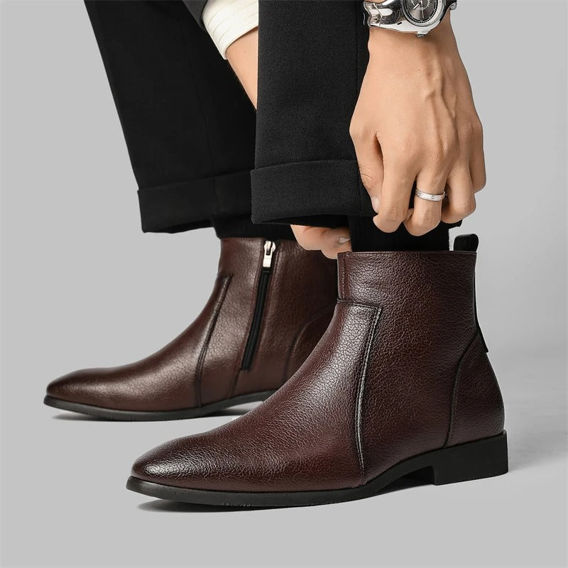 Refined Cowhide Leather Boots