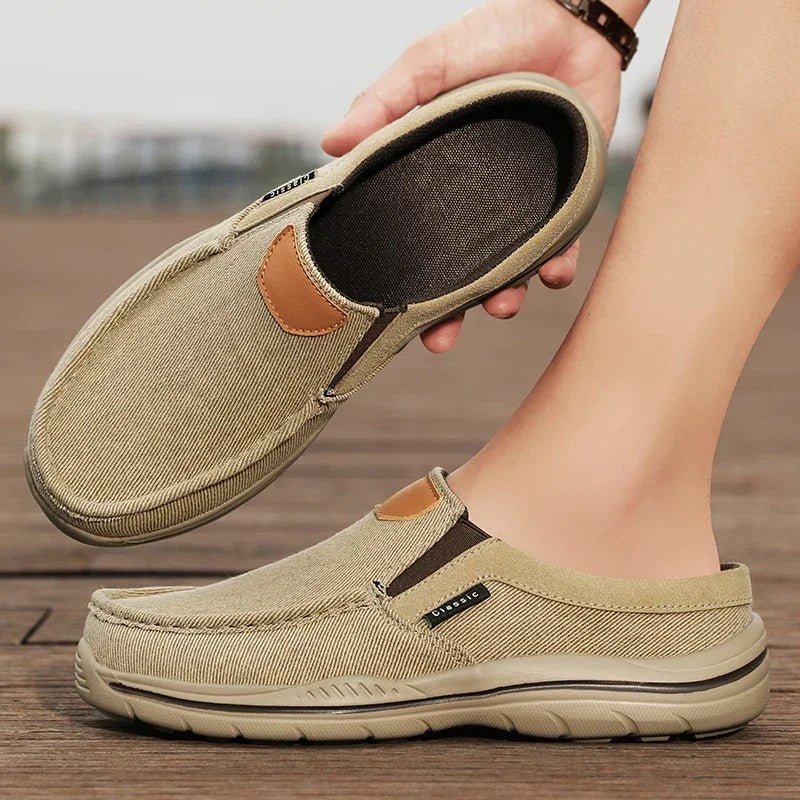 Canvas Slip-On Shoes with Cushioned Insole