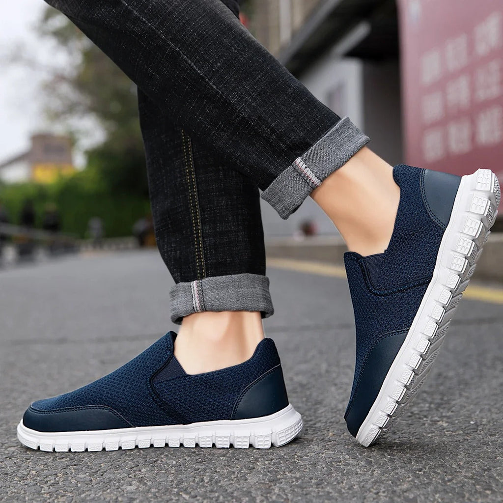 Mesh Knit Slip-On Shoes with Cushioned Sole