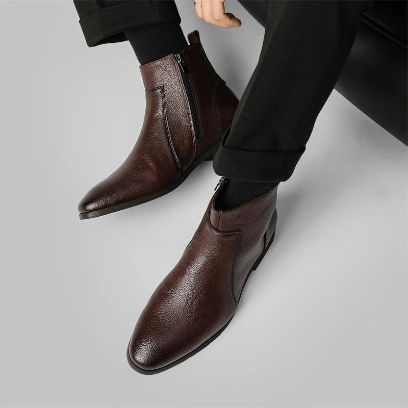 Refined Cowhide Leather Boots