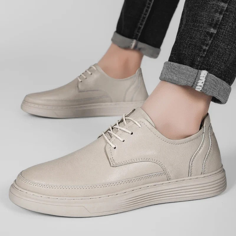 Full-Grain Leather Sneakers with Cushioned Sole