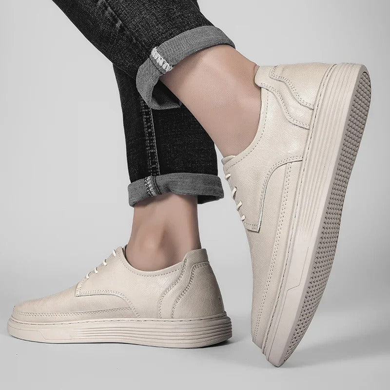 Full-Grain Leather Sneakers with Cushioned Sole