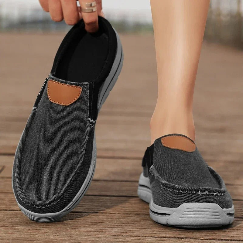 Canvas Slip-On Shoes with Cushioned Insole